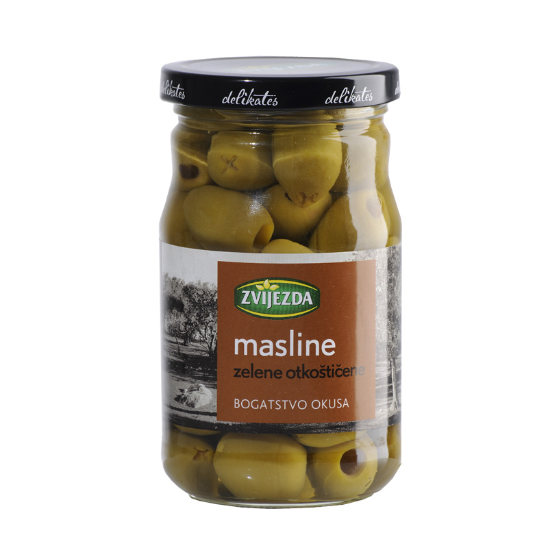 Green olives without pits